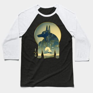 Blue Anubis Baseball T-Shirt